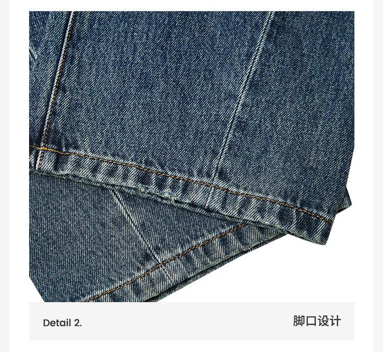 __ 100% Cotton Hot Diamond Letter __ Spring Classic Version Versatile Men's Curved Knife Jeans