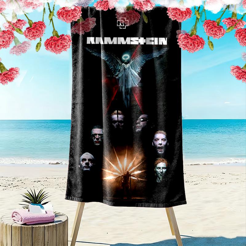 Пляжное полотенце NDH Band с принтом Rammstein, Большое, Мягкое, Быстросохнущее, для Пляжа, Кемпинга, Плавания
