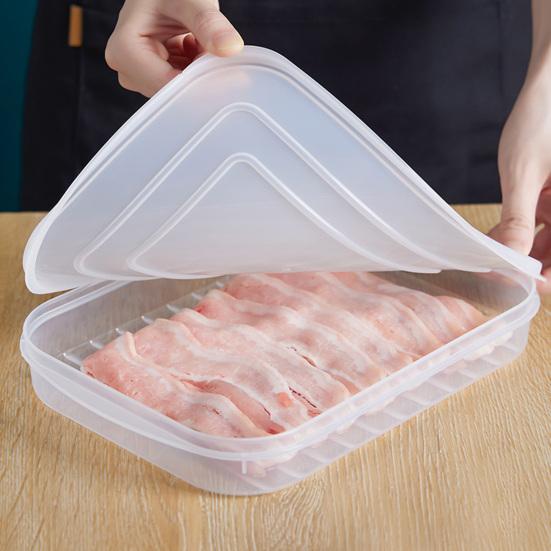 Прозрачный ящик для хранения продуктов с крышкой, полипропиленовый органайзер для морепродуктов, рыбы, холодильника, кухонные принадлежности