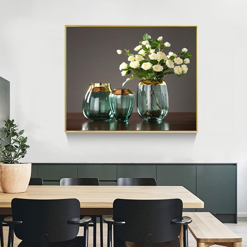 Nordic Style Creative Light Luxury Vase Flower Restaurant Decoration Painting Modern Minimalist Living Room Mural Canvas Painting