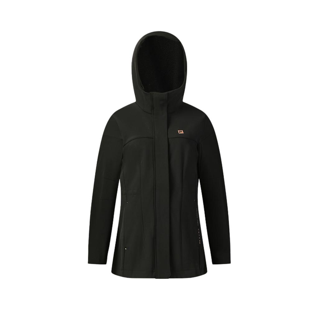 Fila Fitness Simple Classic Comfortable Fleece Lined Hooded Jacket Women Jackets A61W541706F-BK