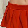 Sexy Skirt Low-rise Solid Color Pleated Skirt Super Short A-Line Style Skirt Party Night Club Micro Skirt