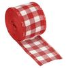 Polyester Gingham Ribbon Wired Edge Ribbon for Christmas Decoration Wrapping 2 Inch Wide 6.56 Yards