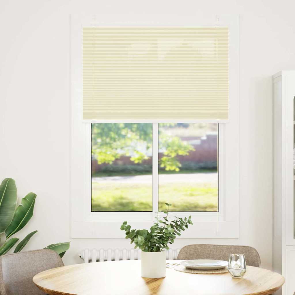 Roleta Plisowana Kremowa 100X150 Cm Szerokość Tkaniny 99,4 Cm