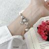 Pure Silver 999 Lucky Rabbit Heart Weight Cotton Thread Bracelet, Light Luxury Niche Versatile