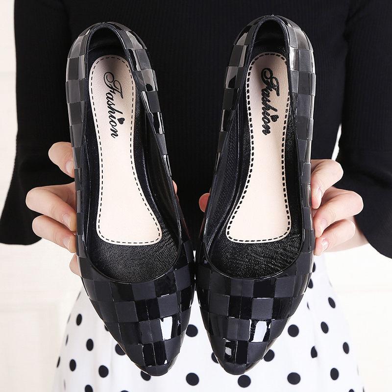 Модная непромокаемая обувь, непромокаемая обувь, женские летние прозрачные туфли, прозрачные туфли, нескользящие нескользящие непромокаемые туфли с неглубоким носком