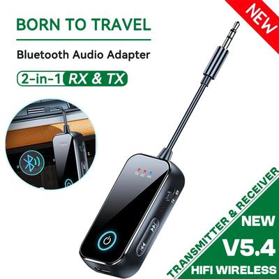 2 в 1 Bluetooth 5.4 аудио передатчик приемник 3,5 мм AUX разъем самолет Hifi стерео беспроводной адаптер микрофон для ТВ автомобильный комплект динамик ПК наушники