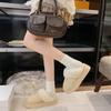 2025 New Snow Boots Women's Winter Fur Integrated Fluffy Shoes Plush Thick-soled Warm Outer Wear Bag Head Half Slippers