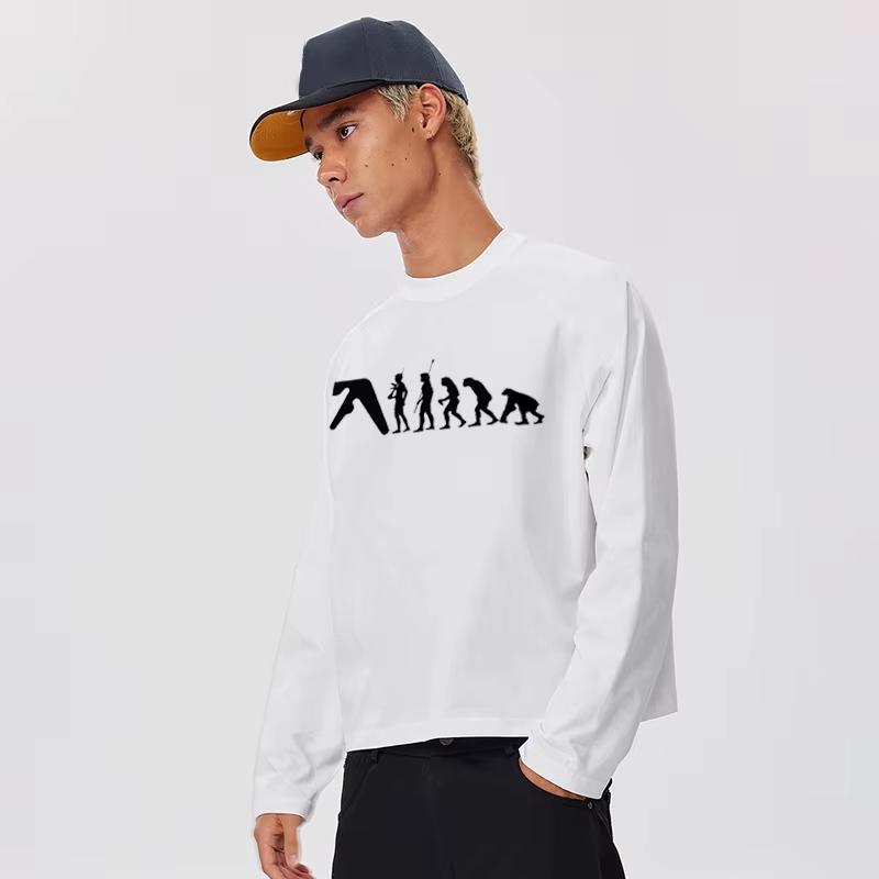 Aphex Twin Unisexs Tshirt Cotton Autumn Graphic Oversized Aesthetic Korean Fashion Long Sleeve Tops T