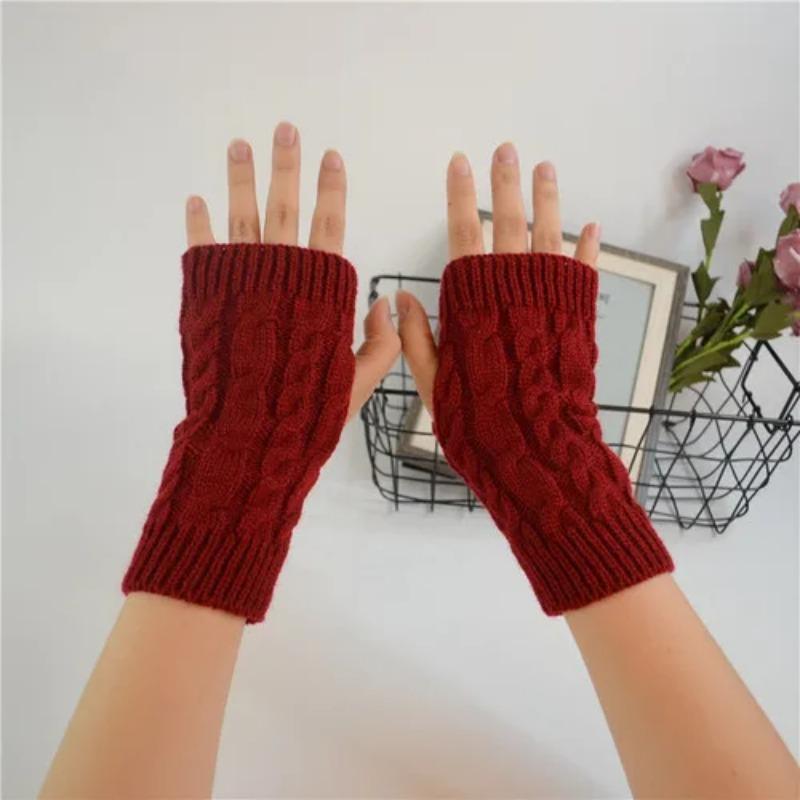 1 Pair Winter Gloves Female Fingerless Gloves Without Fingers Women Cashmere Warm Winter Gloves Hand Wrist Warmer Mittens