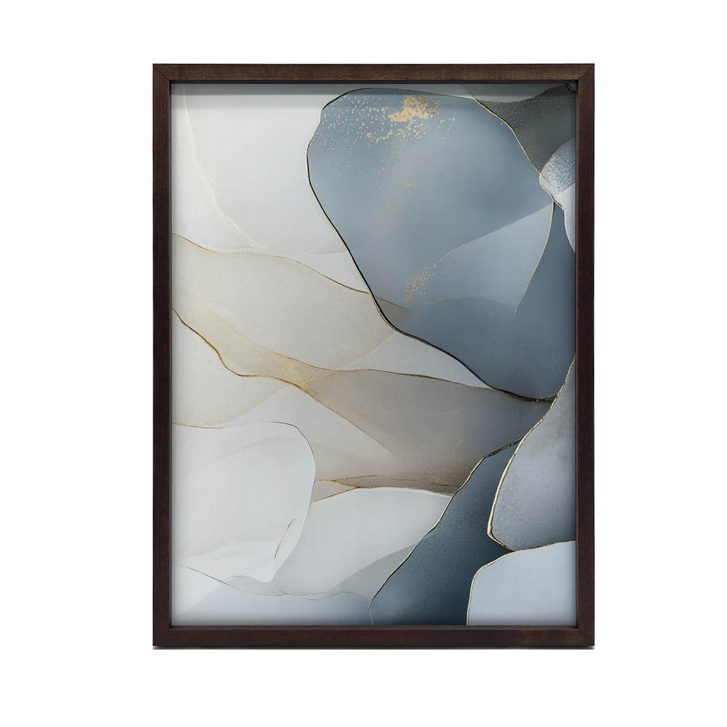 Kwiatowe Elegancje W Odcieniach Niebieskiego Kwiatowe Elegancje W Odcieniach Niebieskiego, 40X50 Cm, Rama Aluminiowa Złota, Papier Matowy 230 Gsm