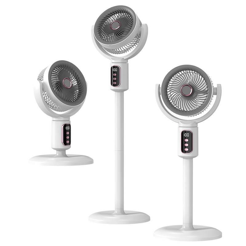 Перезаряжаемый oscillating напольный и настольный вентилятор с голосовым управлением - Электрический вентилятор двойного назначения с таймером