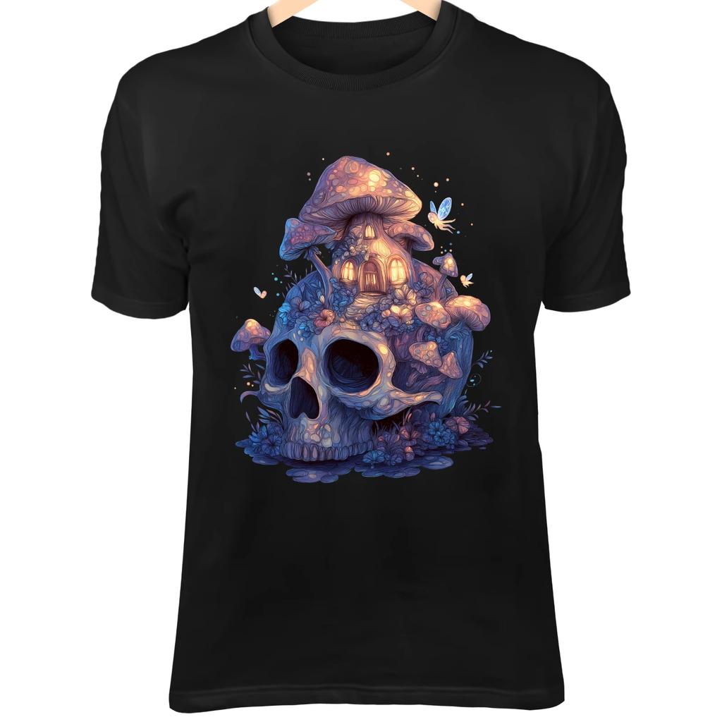 Cute Skull Mushroom House - Fairy Lights, Sparkles & Gothic Fairytale Cottage