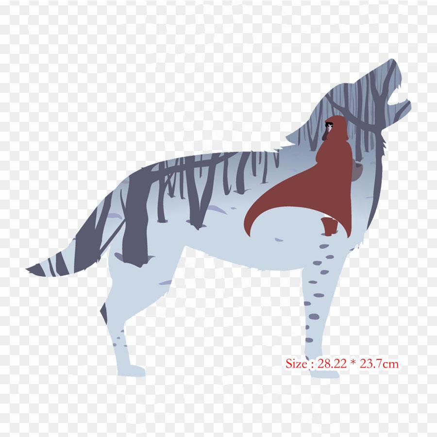 Red Riding Hood Little Big Bad Iron On Patches For Clothing Applique Stickers On Clothes Heat-Sensitive Custom Patch