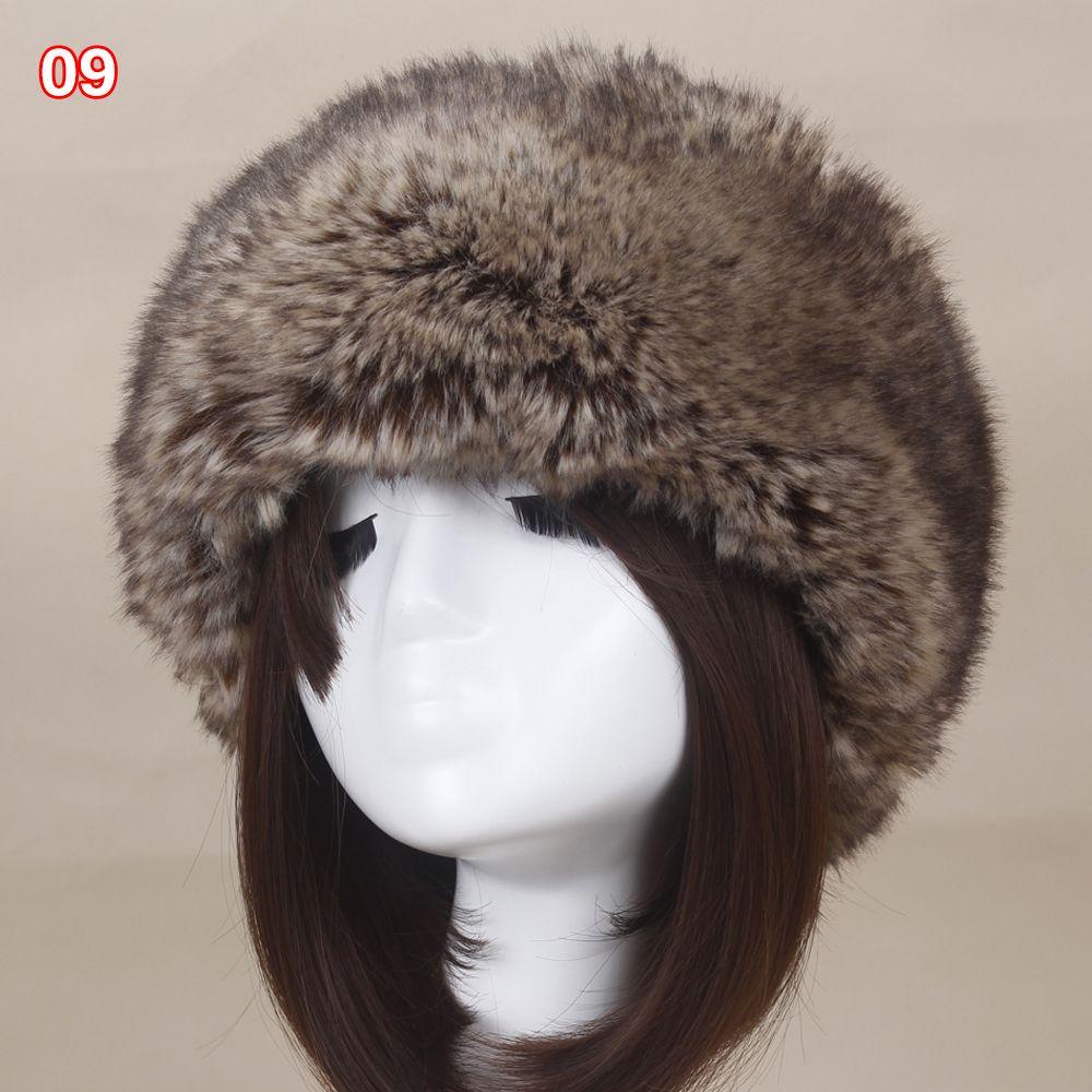 Outdoor Earwarmer Winter Thick Fluffy Faux Fur Women Russian Cap Headband Hat