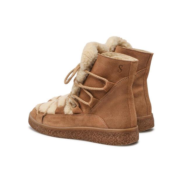 Простые зимние ботинки SL-49-02-000072 Коричневые