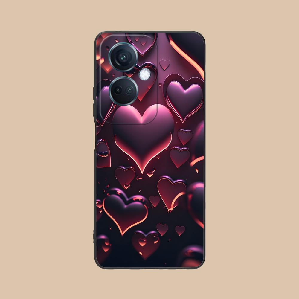 Светящийся чехол для телефона OPPO Reno 14 13 12 11 10 9 8 7 6 5 F T Pro 5G в стиле Y2K с рисунком в виде сердечек, цветной, для смартфона, роскошный