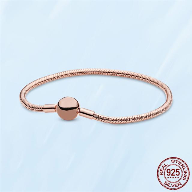 Femme Браслет 925 пробы стерлингового серебра змея браслет-цепочка в форме сердца для женщин Fit Charms Бусины ювелирные изделия подарок