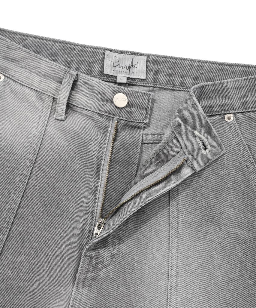 PHYSICAL DEPARTMENT Asymmetrical Washed Cargo Pants Light Gray