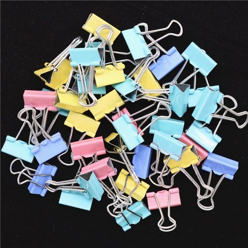 Clips 15mm Metal Binder Clips Paper Clips Supply Office Supplies Stationery Binding Supplies Colorful Clips