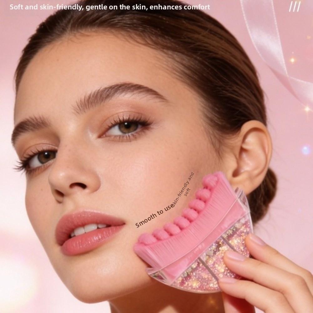 Portable Contour Massager for Jawline Pink Crystal Lymphatic Drainage Face Brushs