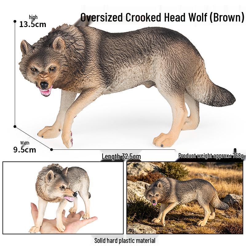 Cross-border Children's Solid Yellow Wolf & Gray Wolf Pup Ornamental Toys