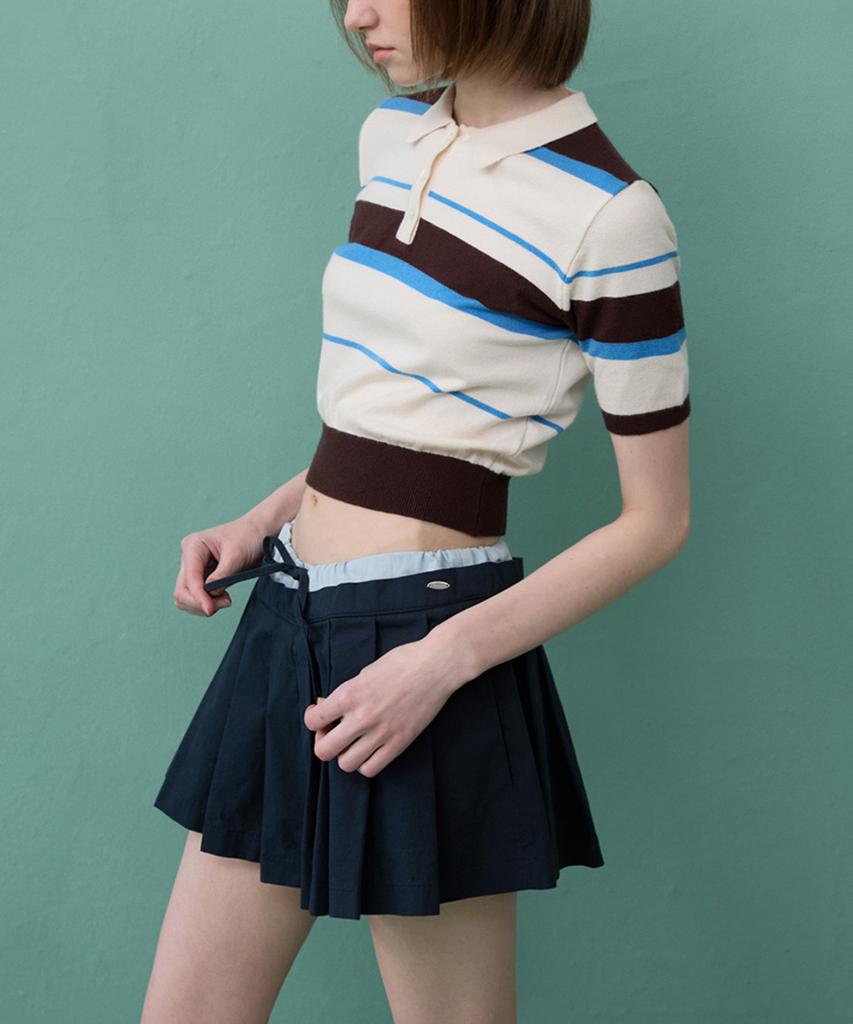 MURMURE Polka Color Block Pleated Skirt Pants_Polka Pleats Pants