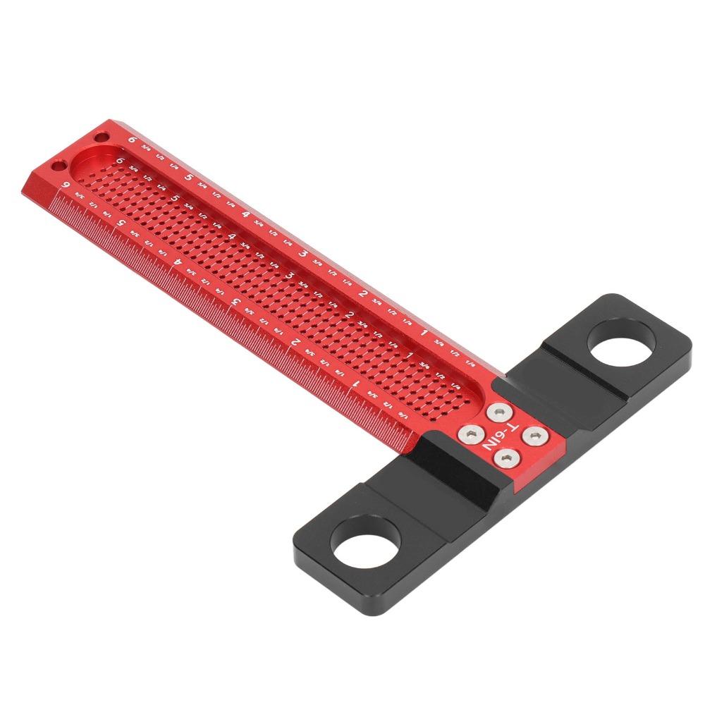 Red Black Hole Marking T Ruler Stainless steel T Square Carpenter Square DIY Projects