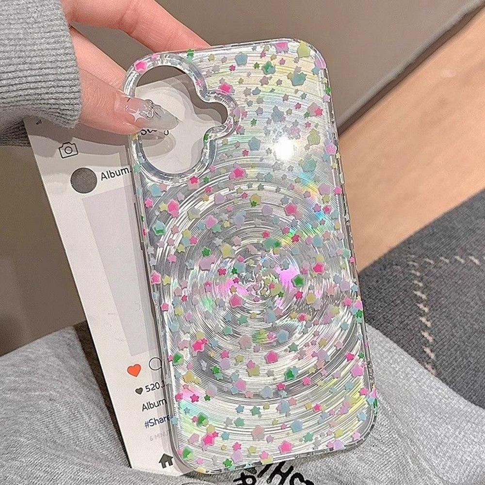 Y2k Stars Vortex Pattern Phone Case For iPhone 14 Pro Case iPhone 15 11 13 12 16 Pro Max Cartoon Shockproof Soft Silicone Cover