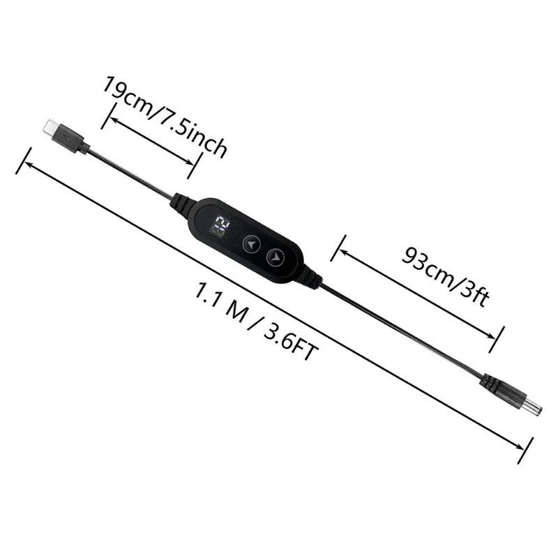 Кабель-адаптер USB C на DC с функцией повышения напряжения Type C на DC Быстрая зарядка 5 В на 12 В Преобразователь напряжения для беспроводного роутера TV BOX