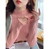 Wood Ear Edge Atmosphere Knitted Sweater Women's Spring Semi-turtleneck Inner Top Autumn and Winter Texture Base Sweater