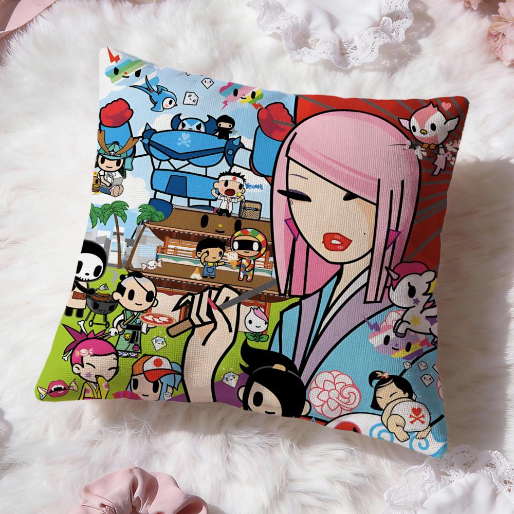Горячая аниме-подушка Tokidoki Чехол для подушки Премиум-комфорт Двусторонний чехол для подушки - Дизайн "Два в одном" для любой комнаты и салона автомобиля