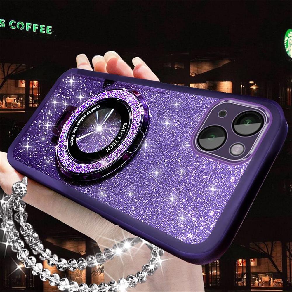 Чехол-подставка для телефона с блестящим кристальным браслетом для OPPO A16 A17 A16S A5 A9 A53 2020 A53S A54S Reno 11 12 Pro 11F 12F