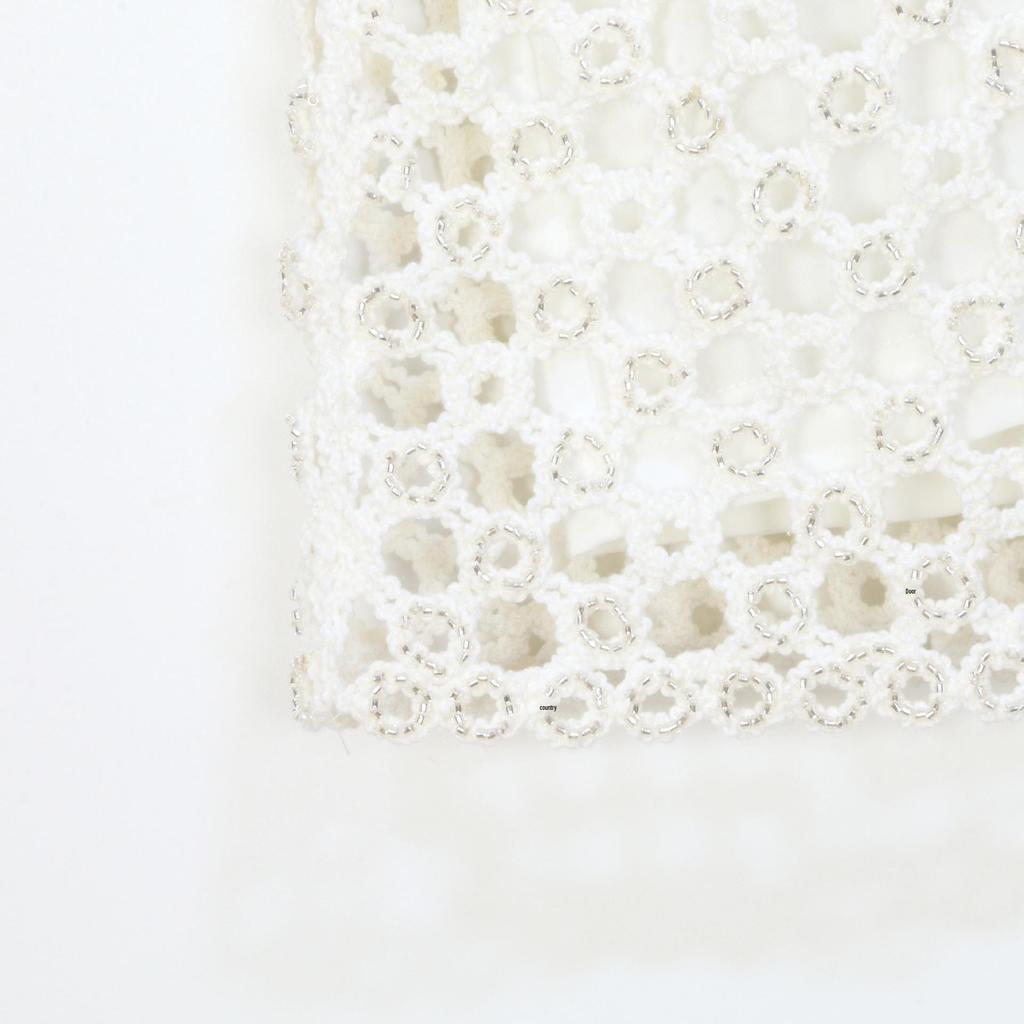 Белый вязаный жилет без рукавов во французском стиле с отделкой шипами для женщин