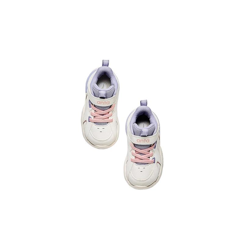 Anta Kids Comfortable Durable Non-Slip Low-Top Walking Shoes Baby Shoes Ivory-White Apricot-Pink Purple 322440022-1