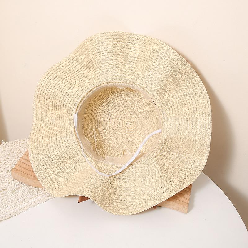 Simple Bowknot Straw Bucket Hat Elegant Solid Color Sun Hat Trendy Foldable Travel Beach Hats for Women Daily Uses Summer Outdoor