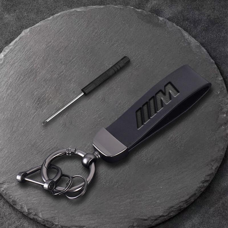 Silmply Leather Key Ring For BMW M Emblem E46 E36 E34 F10 E90 F30 E60 F30 E53 E30 E92 E87 Car Keychain Auto Interior Accessories cwzn80