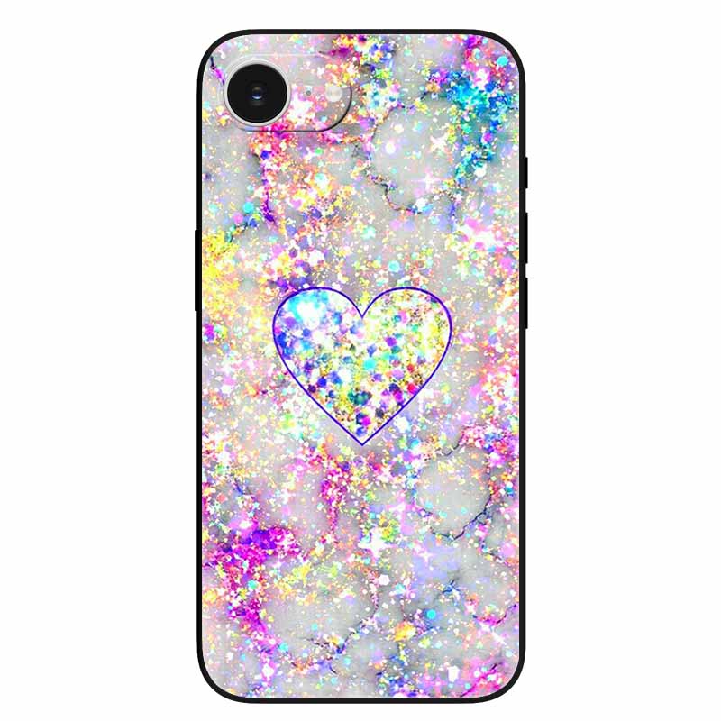 Black Phone Case Cover For Apple iPhone 16e Cases Printed TPU Soft Bumper Shell for iPhone16e 16e 2025 Protection Silicon Covers