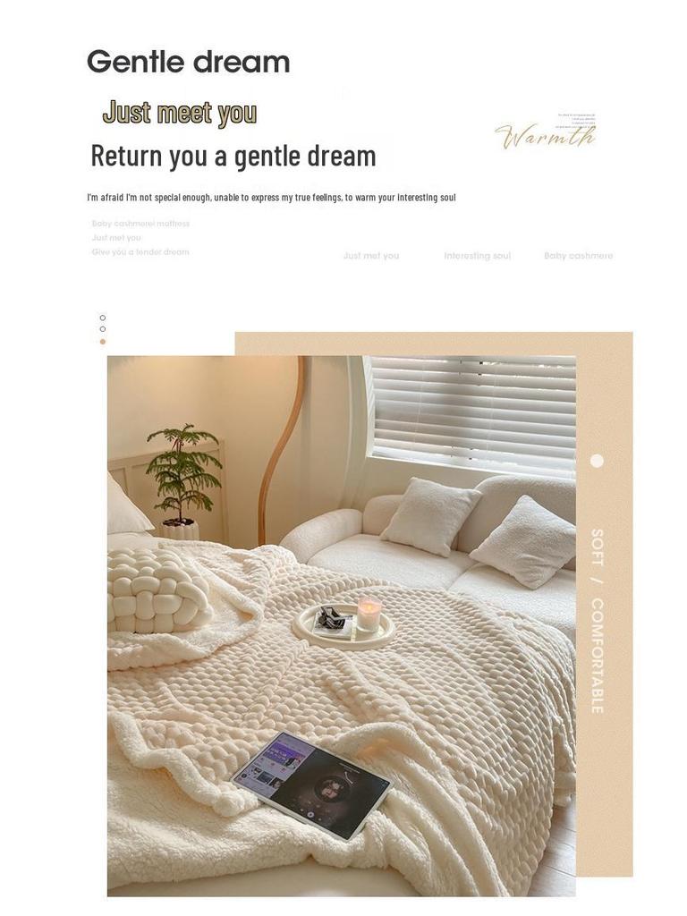 Golden Turtle Velvet Double-Layer Fleece Blanket - Flannel & Lamb Velvet for Autumn/Winter
