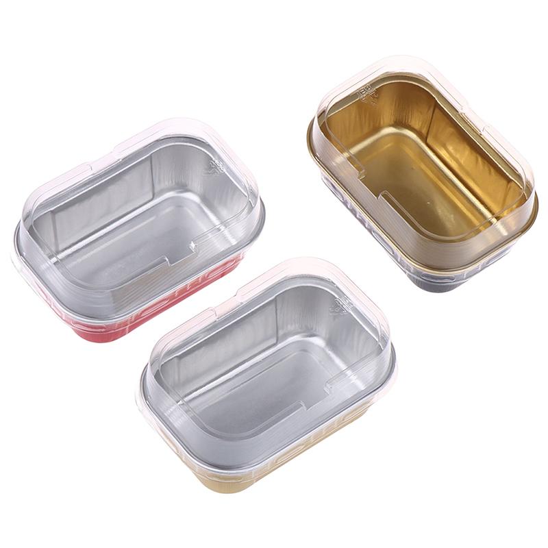 10шт прямоугольные формы для выпечки из алюминиевой фольги с крышкой, инструменты для выпечки