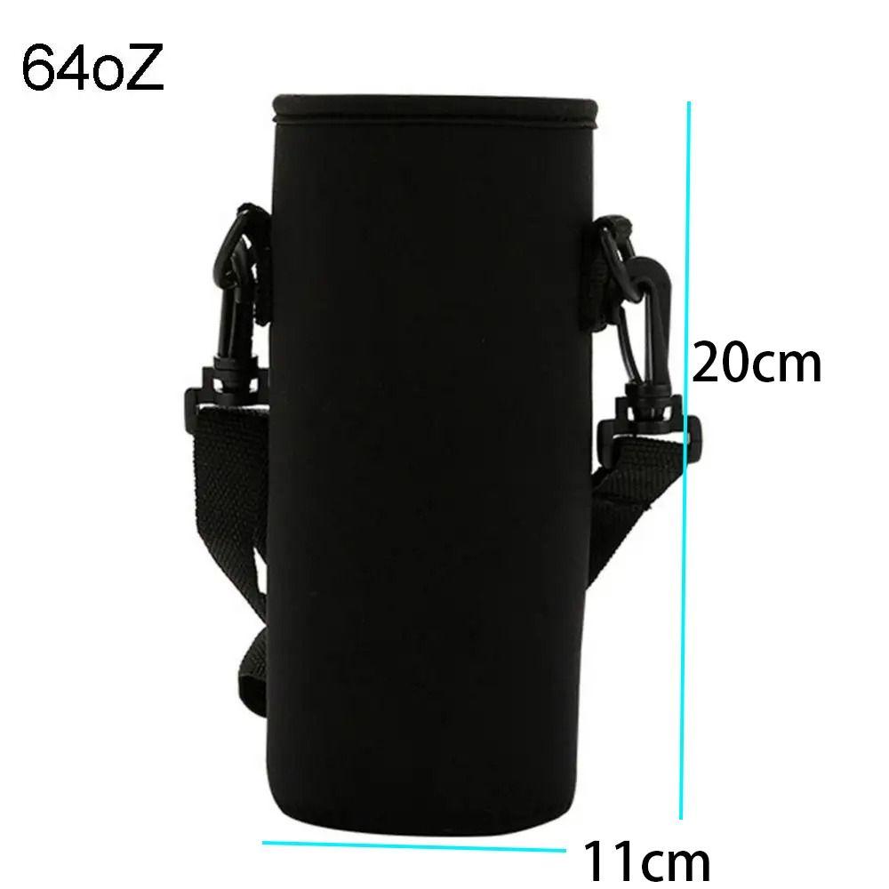 Black Sport Cup Covers Bag 18/36/64oz Water Bottle Carrier Mug Bottle Case Water Bottle