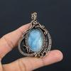 Кулон из лунного камня, обернутый медной проволокой 999 пробы, кулон из драгоценного камня ручной работы, подарок для мамы, антикварное украшение