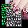 Adhesive Decals Nail Art Slider DIY Manicure Nail Sticker 3D Luminous Christmas White Snowflakes