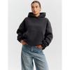 Womens Casual Hooded Sweatshirt Solid Color Loose Fit Long Sleeve Fall Winter Fashion Top