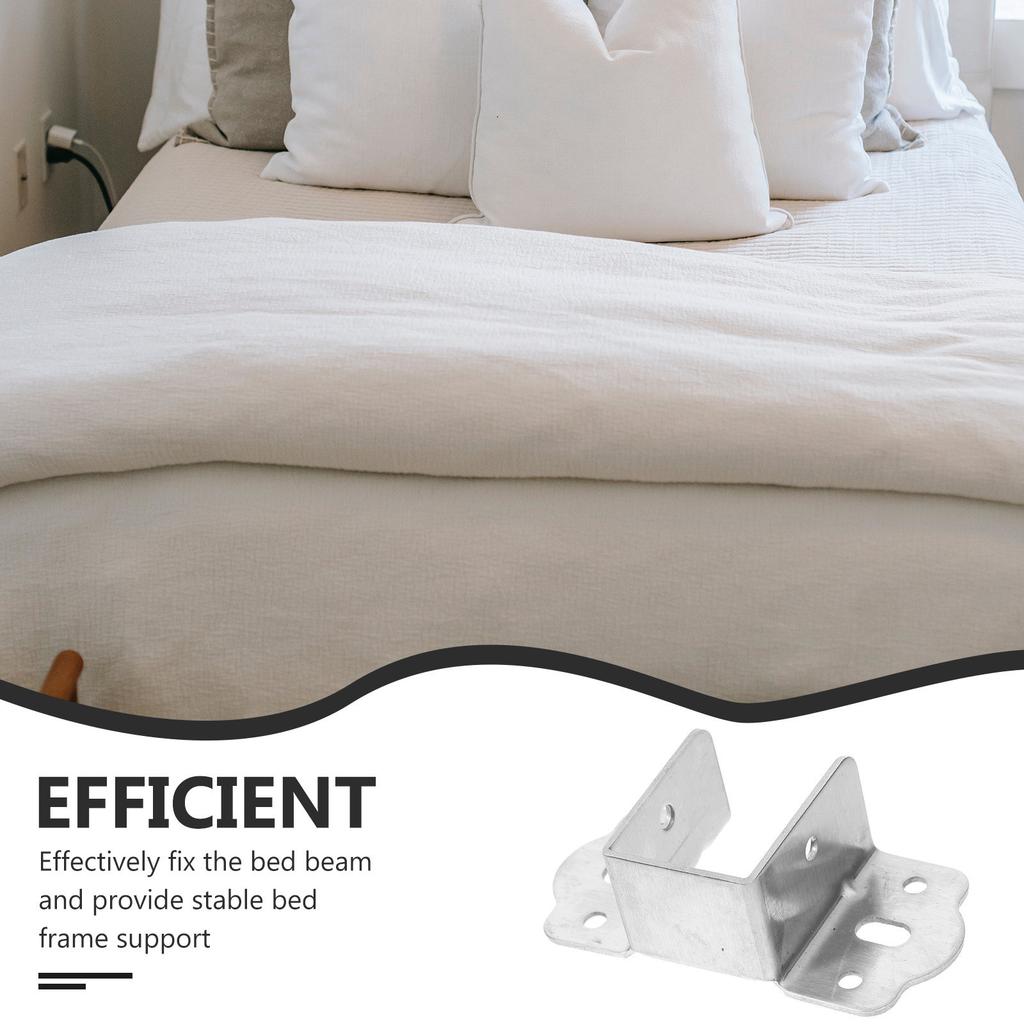 4Pcs U Shaped Bed Frame Holder Heavy Duty Steel Support Brackets for Bunk Bed Headboard Center Beam Crossbar Hardware