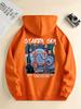 Retro Autumn Winter European Fashion Print Men Women Hooded Sweatshirt Daily Outdoor Vacation Fitness Loose Warm Sportswear