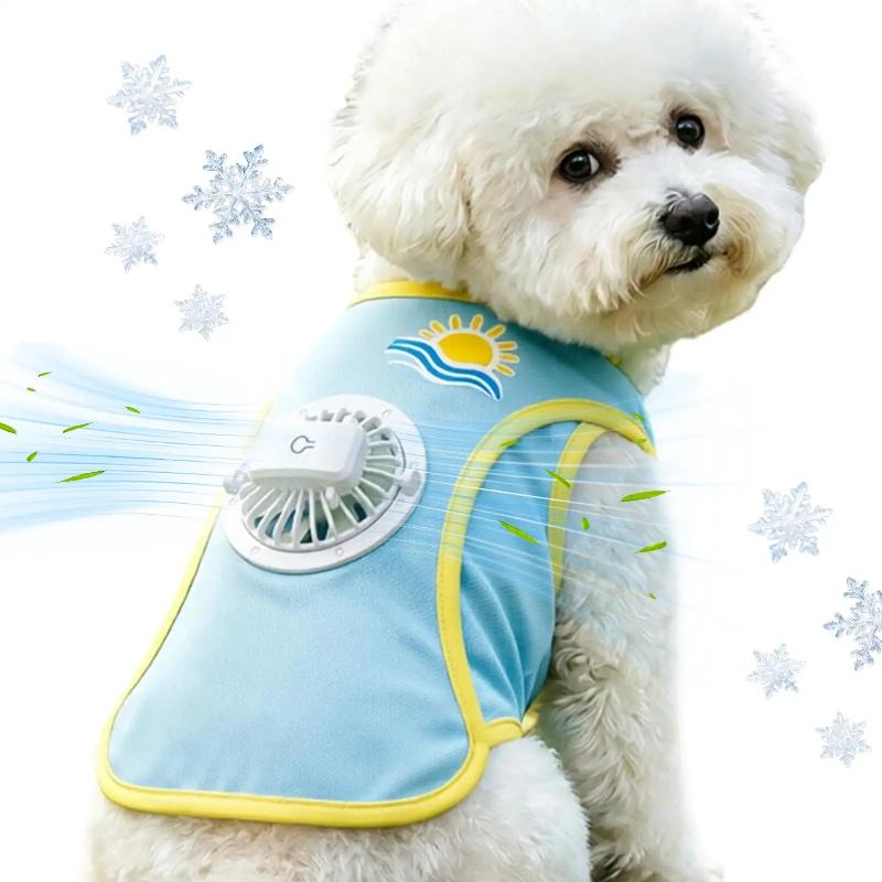 Dog Cooling Vest 3-Speed Skin-Friendly Summer Pet Clothes with Fan Pet Cooling Vest for Small Medium and Large Breed Photo Props