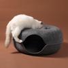 Detachable Semi-Enclosed Felt Cat Bed Tunnel for All Seasons