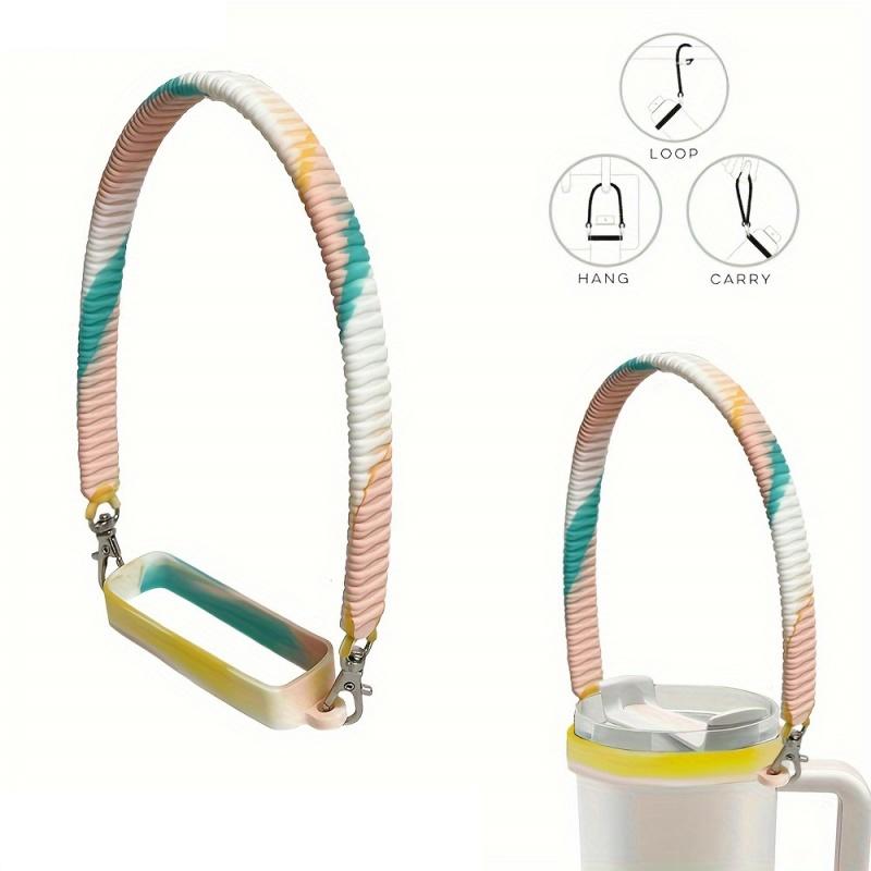 Силиконовая ручка для бутылки с водой, подходит для большинства бутылок объемом 8-40 унций, ремень для переноски бутылок с водой для аксессуаров Stanley Cup