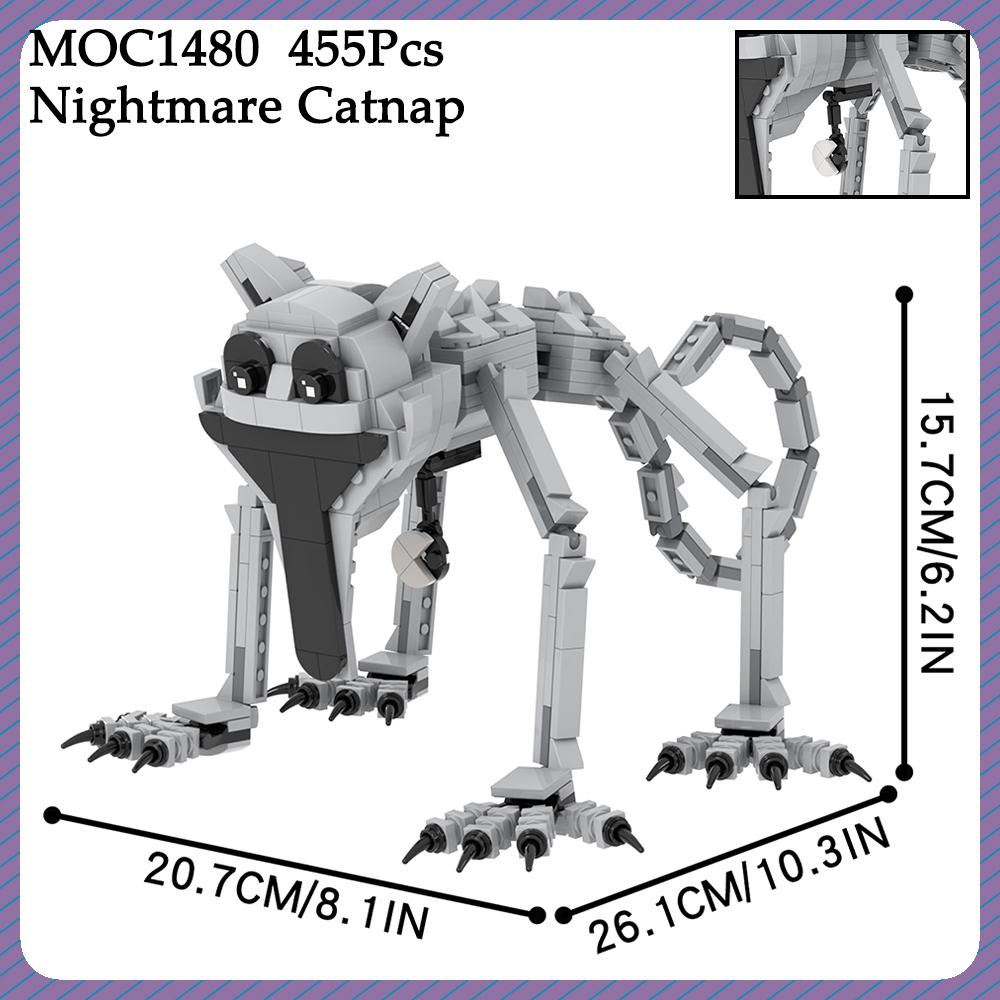 MOC Фигурка из хоррор-игры Кэтнэп Кирпичики Животное Монстр Кошмар Совместимый Строительный блок Друзья Подарок Игрушки Для Детей Взрослых Сделай сам